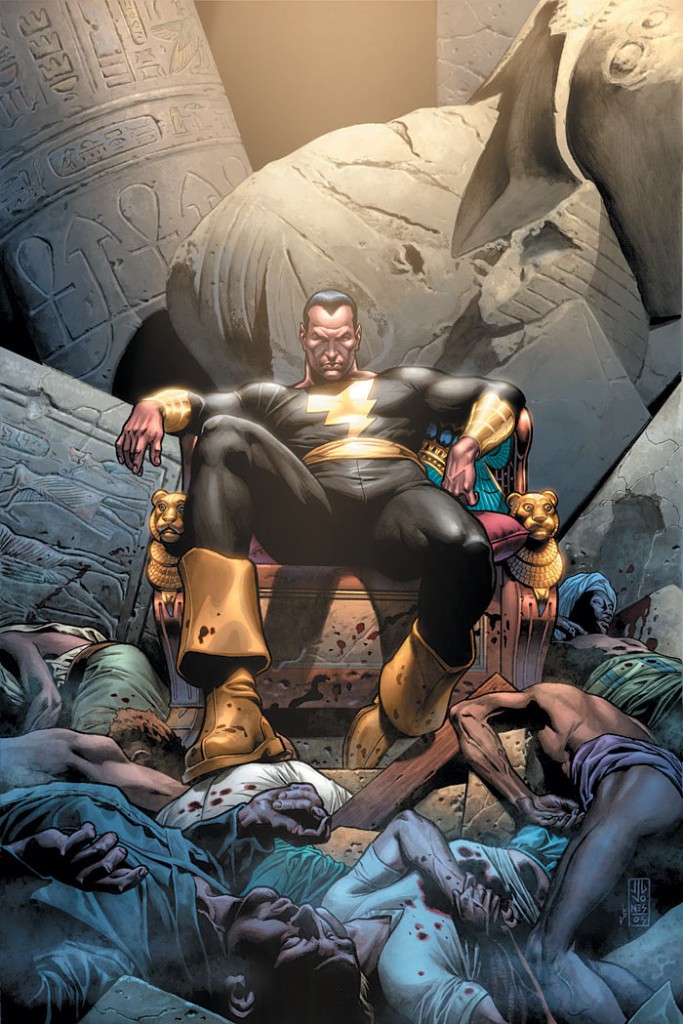 "Kneel at his feet or get crushed by his boot..." That is Black Adam.