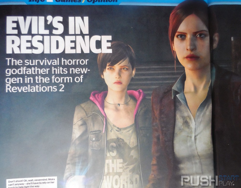 Resident Evil series veteran Claire Redfield returns, and partners together with Moira Burton - the daughter of Barry Burton, in order to survive the events of Resident Evil: Revelations 2. Screenshot of Gamesmaster feature via Push-Start.