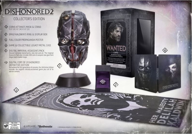 Yes, Dishonored 2 Collector's Ed confirmed... WITH CORVO MASK and EMILY'S RING!