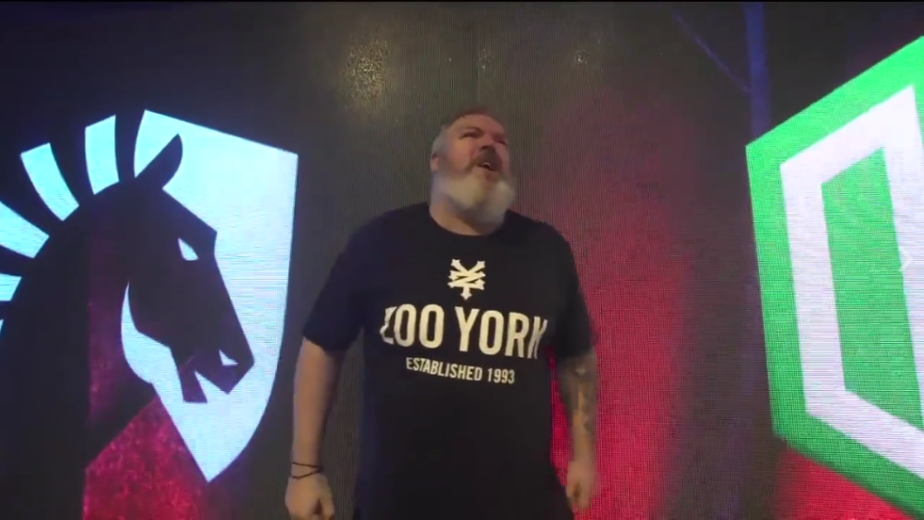 Hodor opens up the grand finals by... Holding the door for OG and Liquid!
