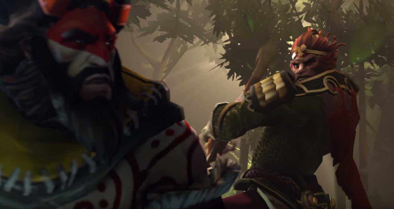 The Monkey King appears from behind to knock back the opposing hero!