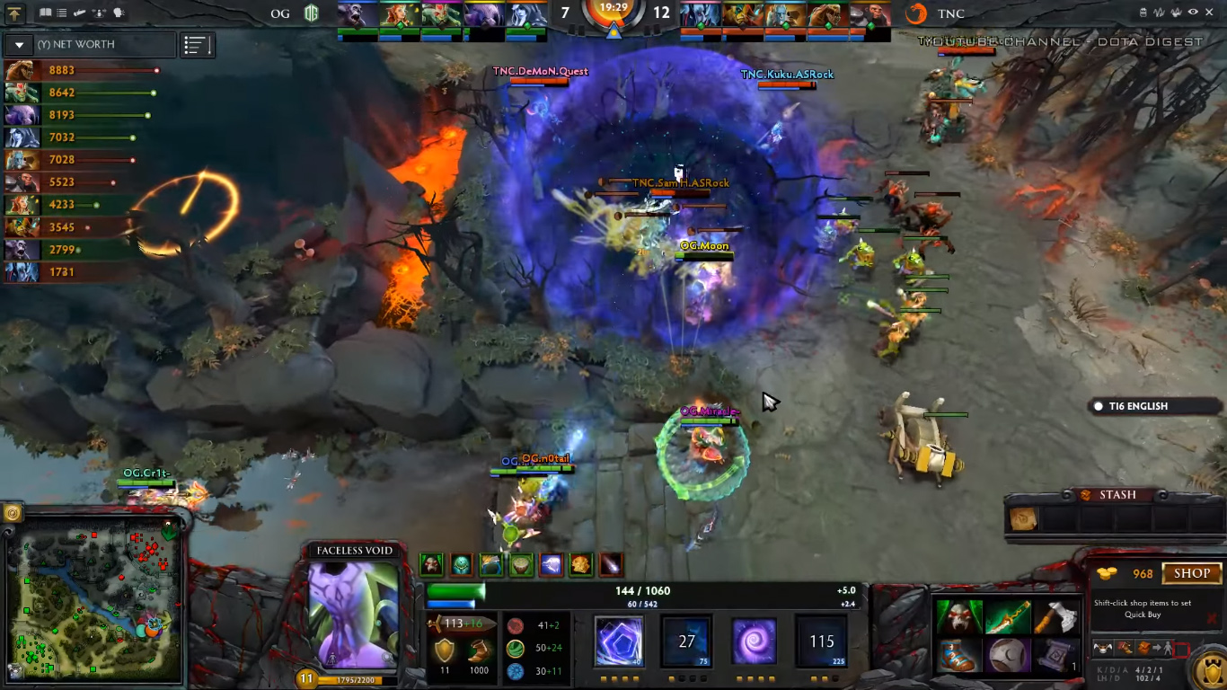 A 3 man Chronosphere by Moon on TNC! (Image courtesy of Dota Digest Youtube Channel)