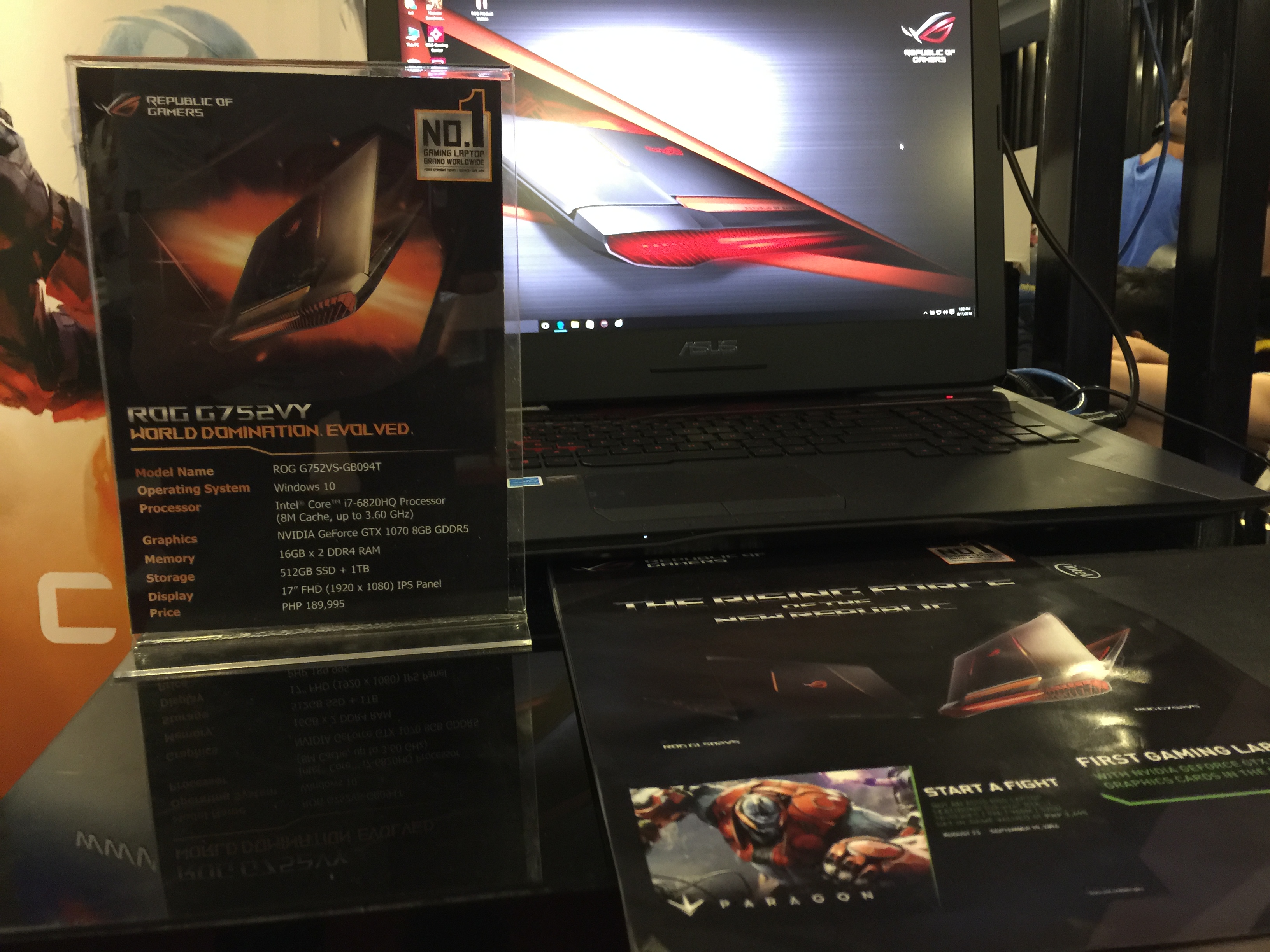 ROG GL752 VY VR ready laptop, ridiculous power!