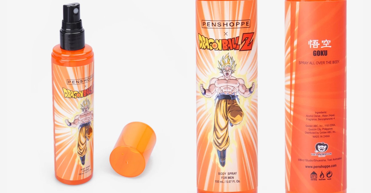 Penshoppe is selling a Goku body spray and more in its "Dragon Ball Z" collab
