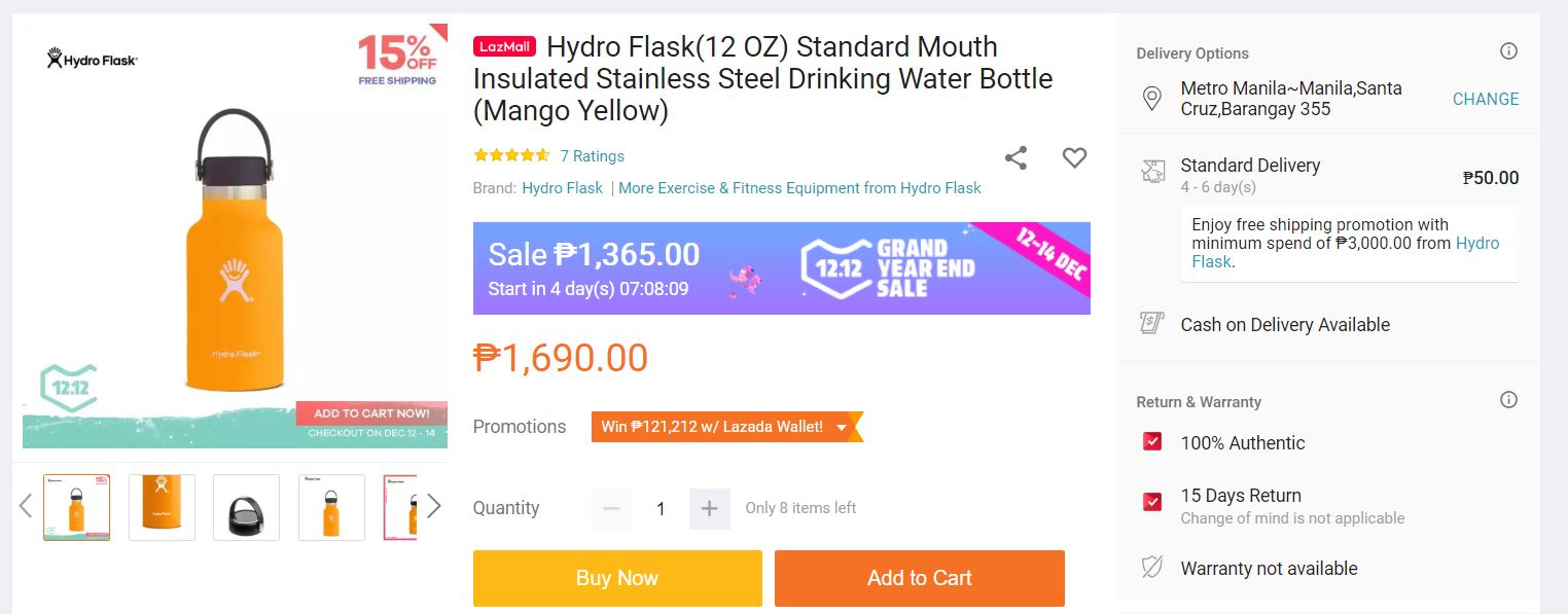 lazada hydro flask