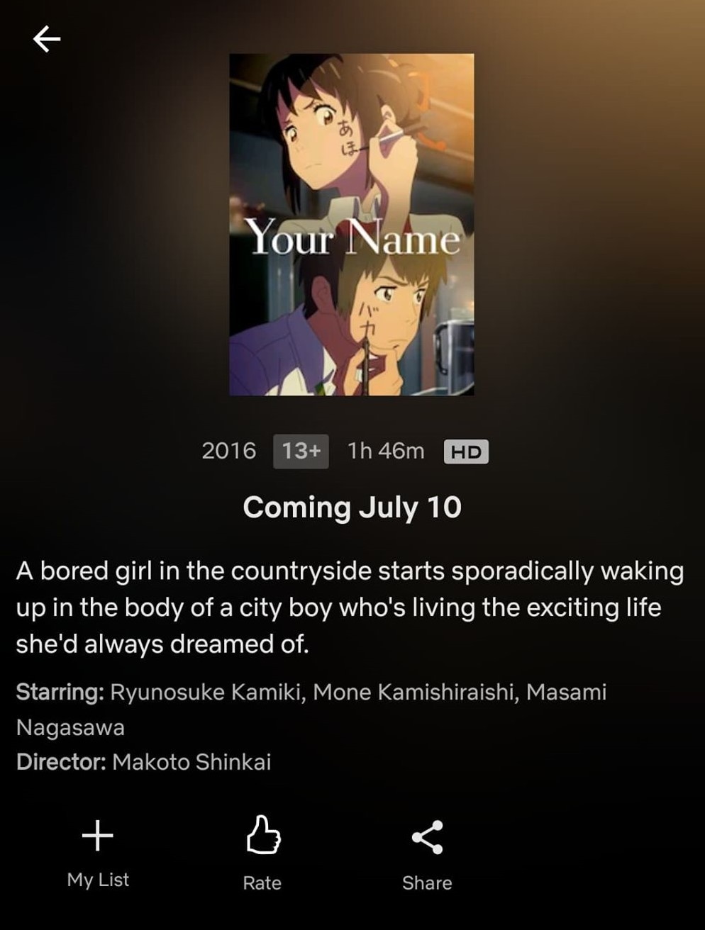 Makoto Shinkai's 'Your Name' is coming to Netflix!