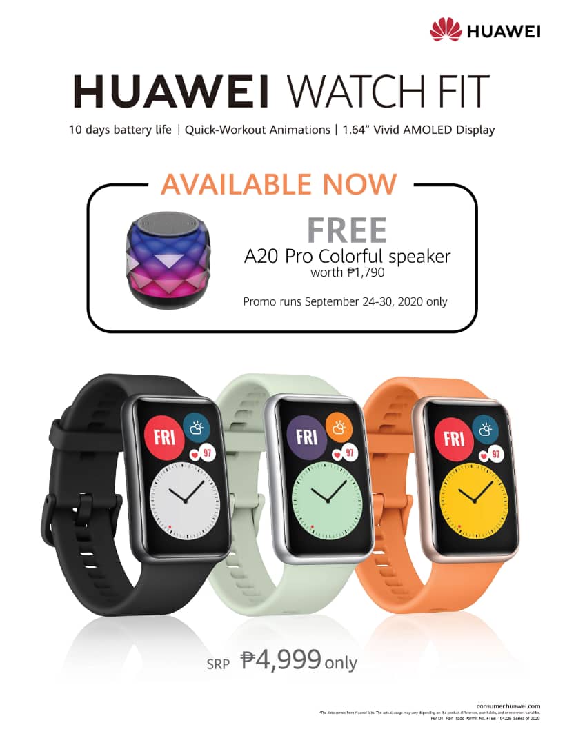Get a Huawei Watch Fit now and receive 