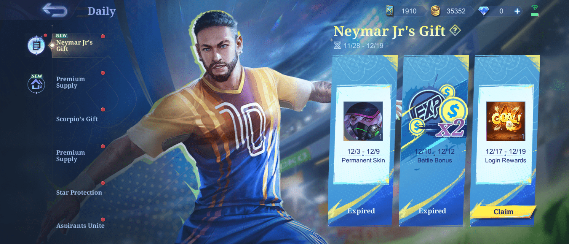 Mobile Legends: Bang Bang on X: MLBB X Neymar Jr collab pre-registration  event will start on 11/11! Bruno Neymar Jr will be available in the game  on 11/19! The skin replica that's