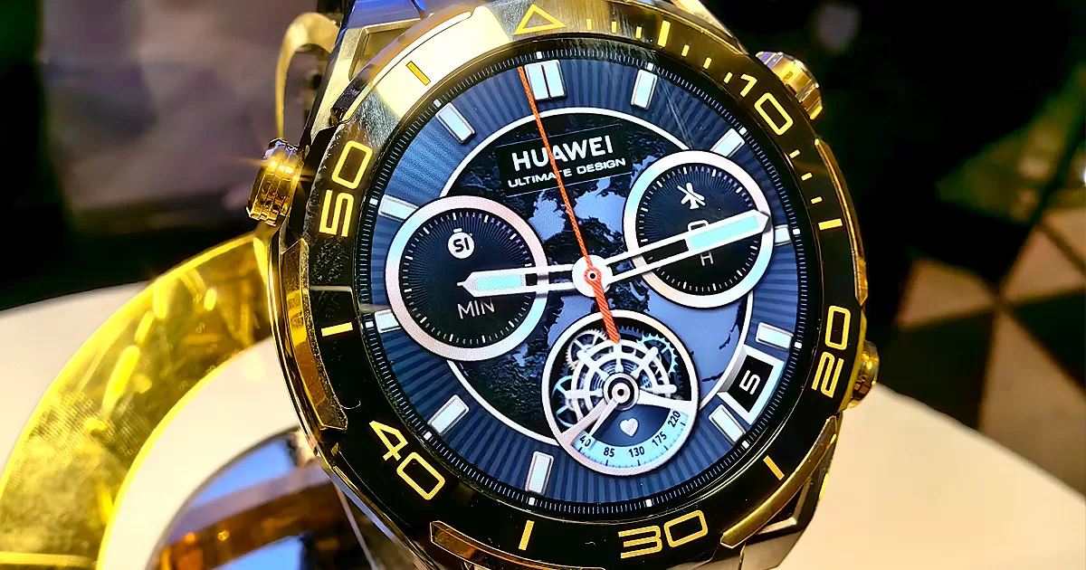 HUAWEI Watch Ultimate Design 18K Gold Bezel and Gold Crown 100m Diving By  FedEx