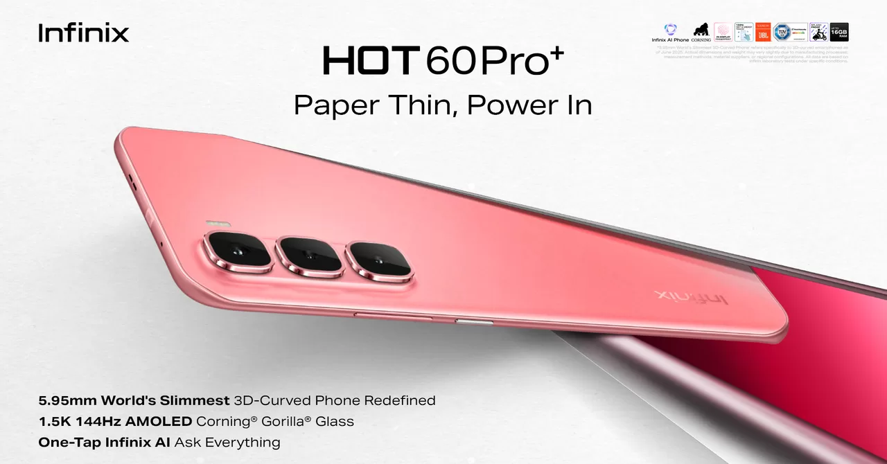 The Infinix HOT 60 Pro+ is the world’s slimmest 3D-curved AI phone - UnGeek