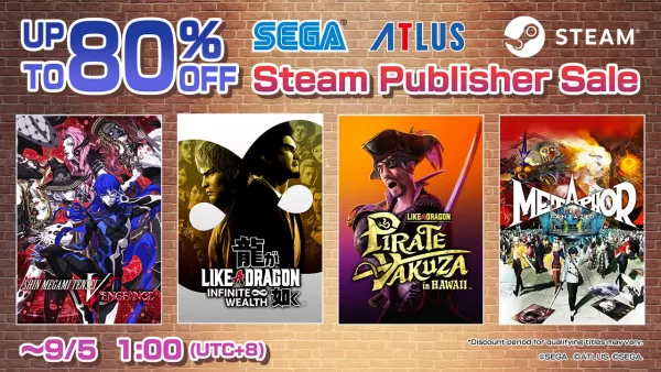Venda de jogos da Sega e Atlus