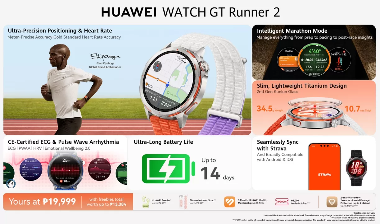 The HUAWEI WATCH GT Runner 2 is available now for pre-order in the Philippines