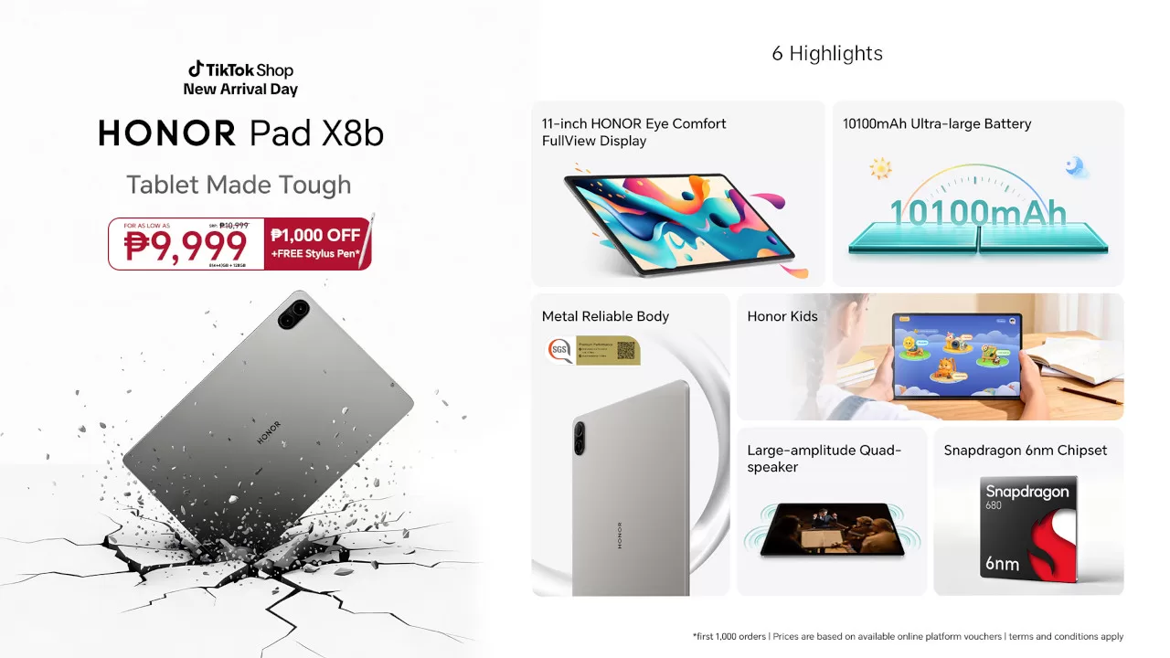 HONOR Pad X8b launches in the Philippines with PHP 9,999 promo price