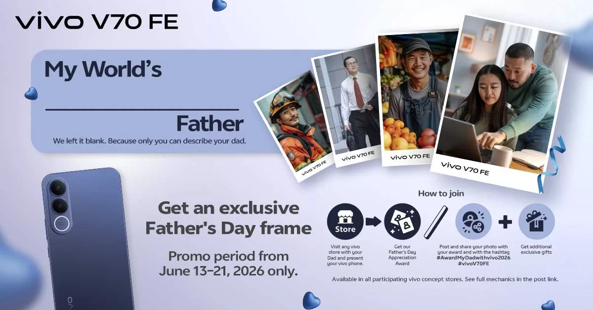 Share a photo of you with your dad for chance to win a vivo V70 FE