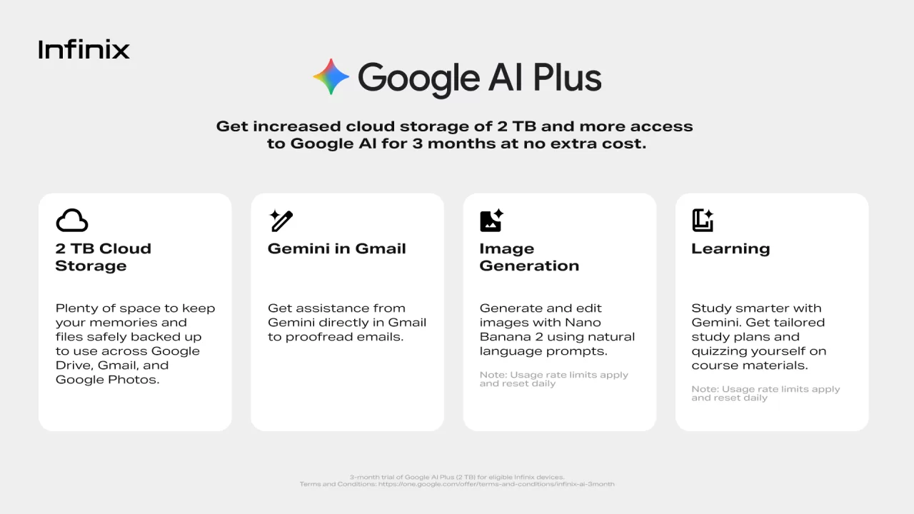 Get 3 months of free Google AI Plus on select Infinix devices